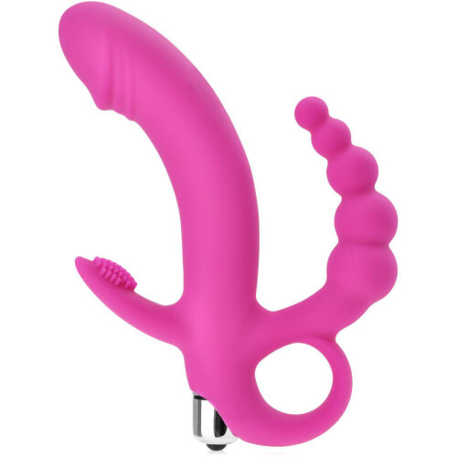 VIBRÁTOR G-SPOT SE STIMULÁTOREM KLITORISU A ANÁLNÍ SONODU PRO TROJITOU STIMULACI - 78501378