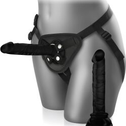 STRAP-ON ANÁLNÍ VAGINÁLNÍ GELOVÉ DILDO 13cm UMĚLÝ PENIS PRO PÁRY - 77609930