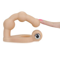 Vibračný erekčný krúžok na penis s masérom 14 cm - 76609366 - 6