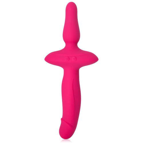 Obojstranný silikónový vibrátor penis anal plug 100 funkcií - 73656211