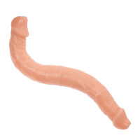 Dvojité realistické dildo v telovej farbe s ohybnou kostrou 38 cm - 73256620 - 4