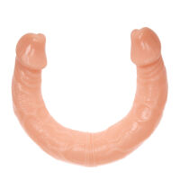 Dvojité realistické dildo v telovej farbe s ohybnou kostrou 38 cm - 73256620 - 3