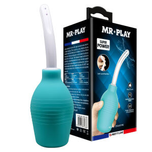 Modrý intímny irigátor s hruškou na análny sex klystír 310 ml - 76095790