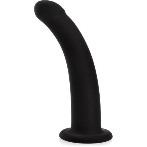 SILIKONOVÉ DILDO NA PŘÍSAVCE TENKÝ ZAHNUTÝ PENIS DO VAGÍNY I ANUSU  - 73730265