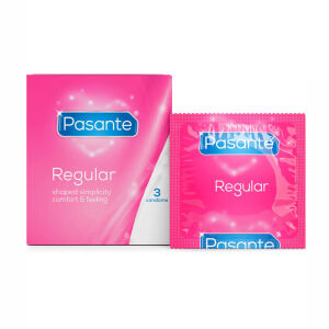 Pasante Regular klasické kondómy so zásobníkom 3 ks - 79479525