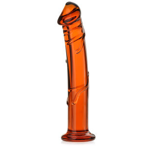 Sklenené dildo 16 cm umelý penis zo skla do vagíny alebo anusu - 78338508