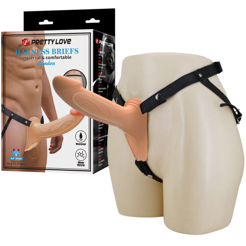 Strap-on postroj s telovým návlekom na zväčšenie penisu - 74696456