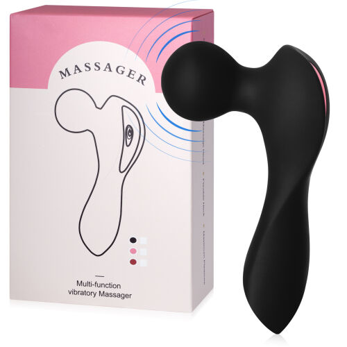 Čierny mini masážer pre ženy wand 10 vibračných možností - 77885483