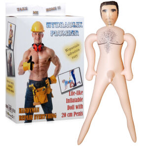 Nafukovacia bábika lásky Inštalatér penis 20 cm - 74303475