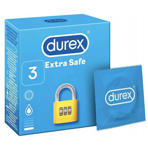Durex Extra Safe hrubšie zosilnené kondómy 3 ks - 70523775