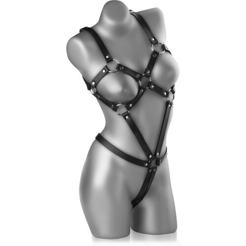 KOŽENÉ BODY S KOVOVÝMI AKCENTY - BDSM  - 71547727