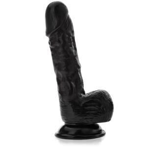 Realistické dildo umelý penis s semenníkmi 18 cm čierny - 77060603