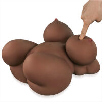 Realistický hnedý mužský masturbátor mini sex bábika s veľkým poprsím - 77825374 - 5