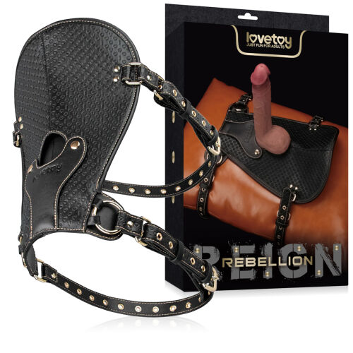Rebellion kožené sedlo podložka na vankúš s držiakom na dildo - 77419971