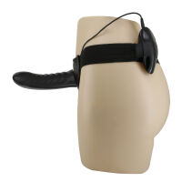 Čierny strap-on vibrujúci umelý penis pegging + ovládač - 74011327 - 6