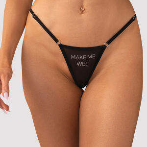 Obsessive Violami priehľadné tangá s nápisom "Make me wet" - 76279205