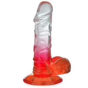 Umelý penis 15 cm dvojfarebné dildo na silnej prísavke - 73254424