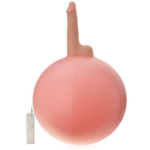 Nafukovacia lopta s vibračným dildom realistický vibrátor umelý penis 16 cm - 72111302