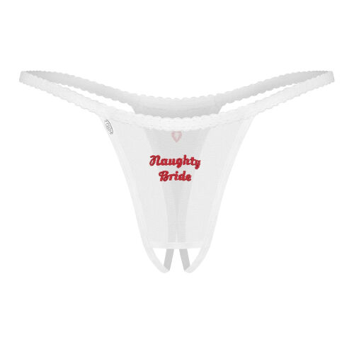 Obsessive Weddya Bride tangá s otvoreným rozkrokom svadobná bielizeň - 72431464