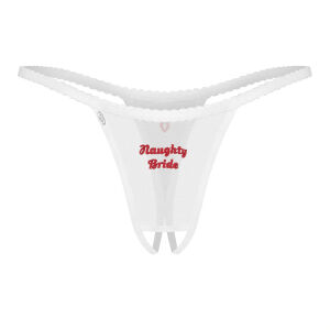 Obsessive Weddya Bride tangá s otvoreným rozkrokom svadobná bielizeň - 72431464