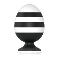 Veľký čierno-biely análny kolík s prísavkou 8,3 cm - 76660858 - 3