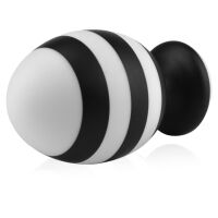 Veľký čierno-biely análny kolík s prísavkou 8,3 cm - 76660858 - 4