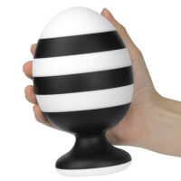 Veľký čierno-biely análny kolík s prísavkou 8,3 cm - 76660858 - 2