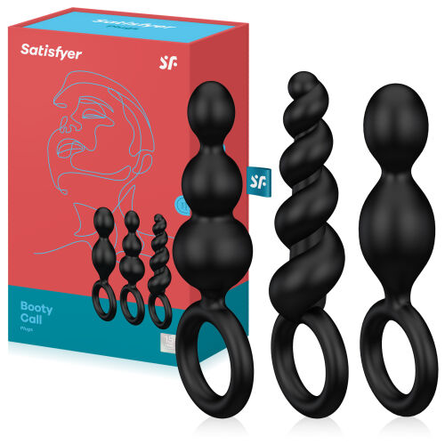 Satisfyer Booty Call sada troch čiernych análnych kolíkov - 70851211