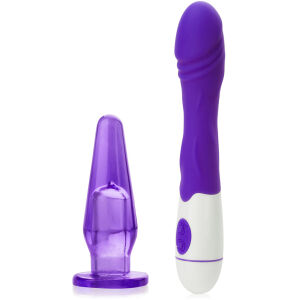 Súprava pre ženy vibrátor + malá análna zátka - 78755884