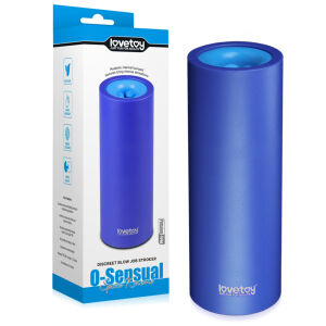 Obojstranný modrý masturbátor pre mužov s výčnelkami - 72809194