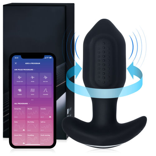 Rotačný análny vibrátor anal plug 9 režimov + aplikácia - 77554044