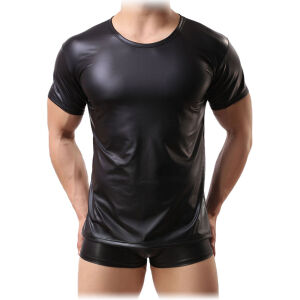 LATEXOVÝ PÁNSKÝ T-SHIRT PŘILÉHAVÉ TRIČKO S KRÁTKÝM RUKÁVEM VEL.  L - 71791583