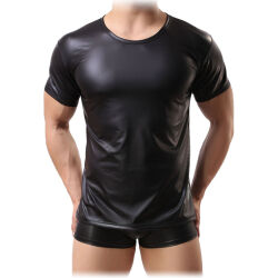 LATEXOVÝ PÁNSKÝ T-SHIRT PŘILÉHAVÉ TRIČKO S KRÁTKÝM RUKÁVEM VEL.  L - 71791583