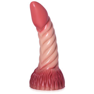 Silikónové dildo 22 cm  monster penis fantasy penetrujúca špirála - 79141428
