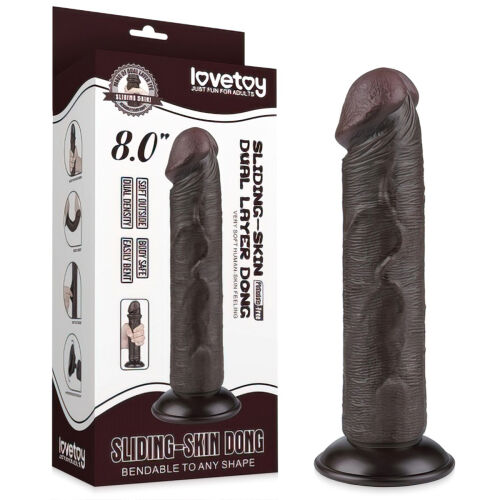 Dildo 20 cm superrealistický penis s pohyblivou pokožkou - 70314466