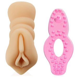 Súprava pre mužov umelá vagína + erekčný krúžok - 74025299