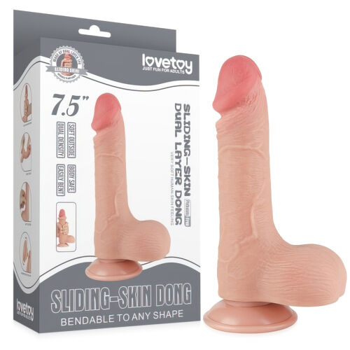 Dildo 19,5 cm superrealistický penis s veľkými semenníkmi - 77950502