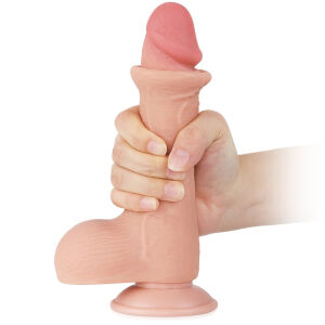 Dildo 19,5 cm superrealistický penis s veľkými semenníkmi - 77950502