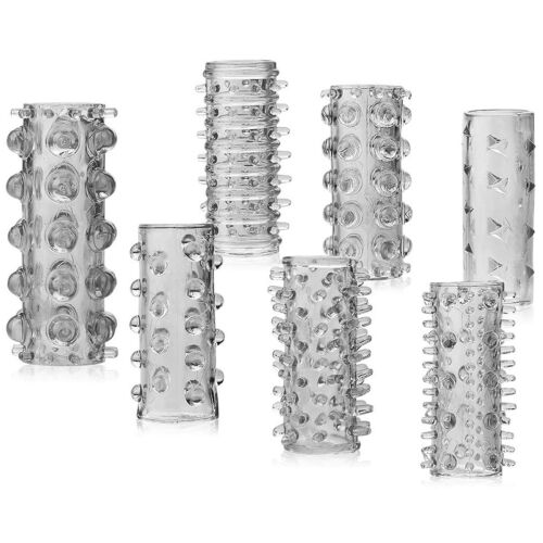 Sada 7 vzrušujúcich návlekov s výstupkami na penis - 89617745