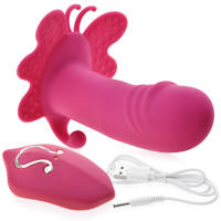 SAMONOSNÝ VIBRÁTOR MOTÝL S PENISEM NA DÁLKOVÉ OVLÁDÁNÍ - 12 FUNKCÍ - 75863958