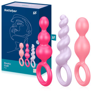 Satisfyer Booty Call sada troch farebných análnych kolíkov - 70532299