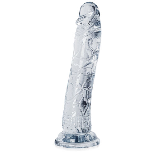 Anatomické dildo priehľadné 21 cm elastický umelý penis - 71331404