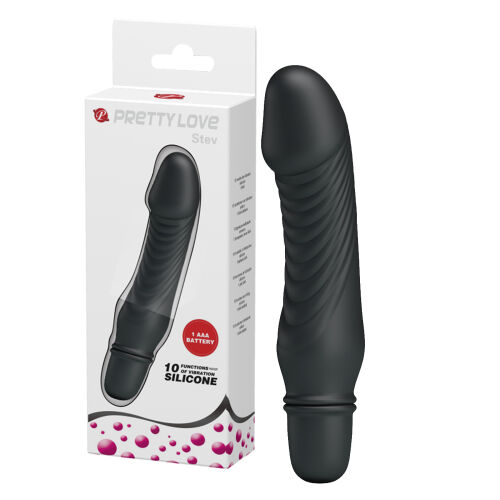 Čierny silikónový minivibrátor na batérie 10 funkcií - 79218008
