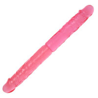 Dvojité realistické ohybné ružové dildo pre páry 36 cm - 76148771 - 4