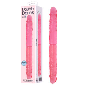 Dvojité realistické ohybné ružové dildo pre páry 36 cm - 76148771