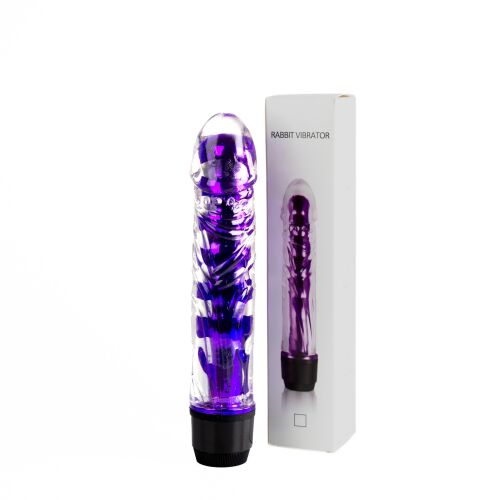 Gélový vibrátor s výstupkami a plynulou reguláciou vibrácií 18 cm - 73106772