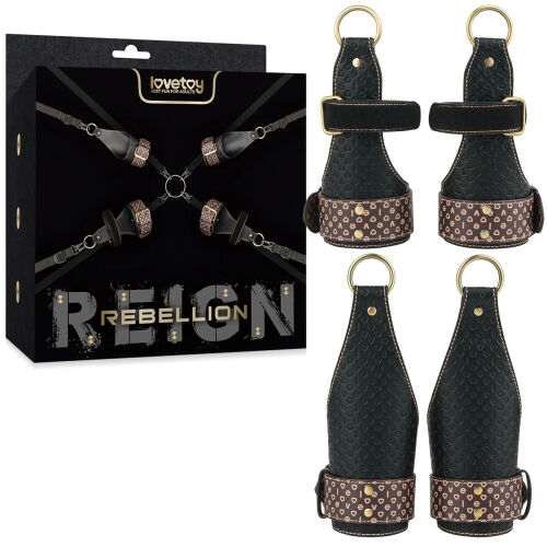 Rebellion kožená súprava na zväzovanie pod matrac v posteli BDSM - 76141648