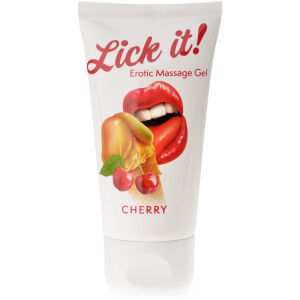 LICK IT CHERRY 50 ml AROMATIZOVANÝ MASÁŽNÍ GEL NA CELÉ TĚLO VIŠŇOVÝ  - 78090928