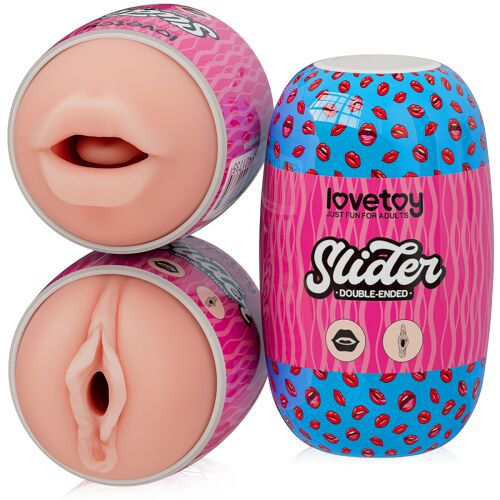 Obojstranný masturbátor pre mužov telová pošva a ústa - 71721361