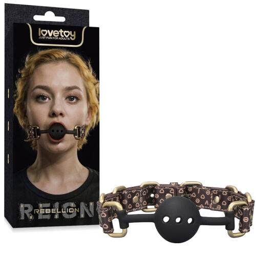 Rebellion elegantný silikónový roubík s otvormi BDSM pomôcka pre páry - 78891442